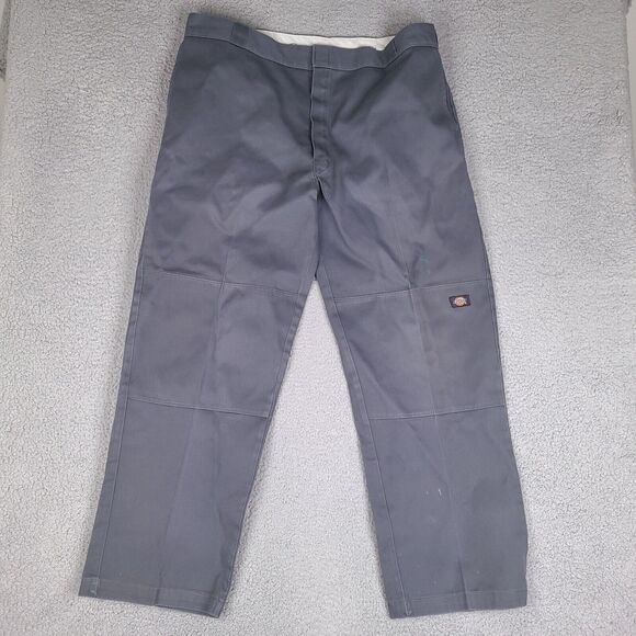 Dickies Pants Mens 41 x 31 Gray Loose Fit Double Knee Work Wear Chino Canvas A1‎ - Picture 1 of 16